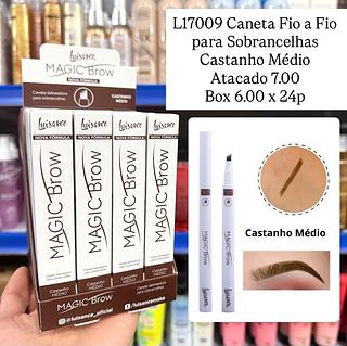 Caneta Delineadora para Sobrancelhas Castanho Médio Magic Brow Luisance