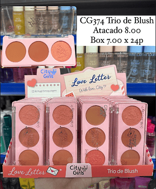 Trio de Blush Love Letter City Grils (somente avulso)