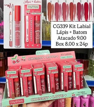 Kit labial Lápis + Batom Cherry Love City Girls