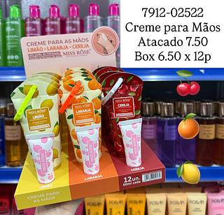 Creme Para Mãos Limão Laranja e Cereja Miss Rôse
