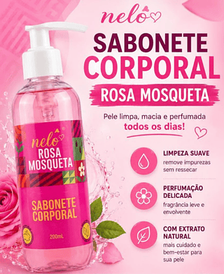 Sabonete Corporal Rosa Mosqueta Nelô