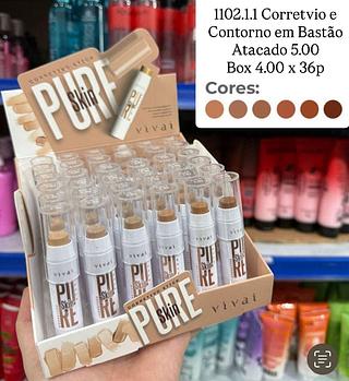Corretivo e Contorno em Bastão Pure Skin Vivai