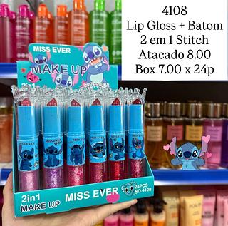 Lip Gloss e Batom 2 em 1 Stitch Miss Ever