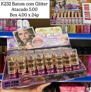 Batom com Glitter Miss Betty