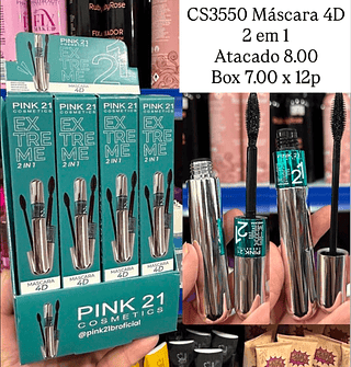 Máscara de Cílios 2 em 1 4D Extreme Pink 21
