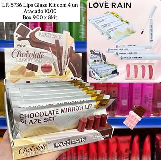 Lips Glaze Chocolate Kit com 4 un Lové Rain