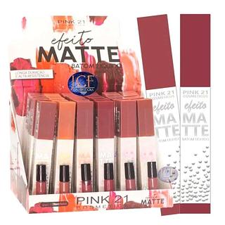 Batom Líquido Efeito Matte Pink 21 (validade 03/2026)