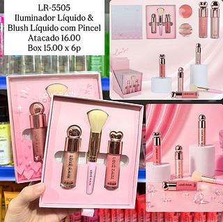 Iluminador Líquido e Blush Líquido com Pincel Lové Rain