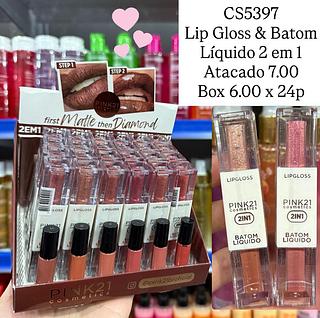 Lip Gloss & Batom Líquido 2 em 1 Pink 21