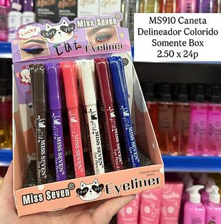 Caneta Delineadora Colorida Somente Box Completo com 24 Miss Seven