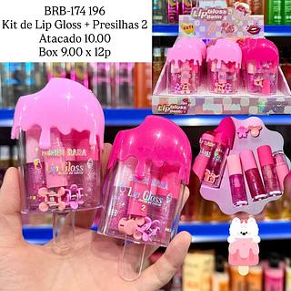 Kit de Lip Gloss e Presilhas Bobbi Rara