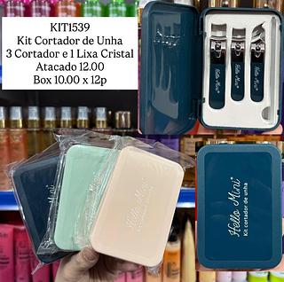 Kit Cortador de Unha 3 Cortador e 1 Lixa Cristal Hello Mini
