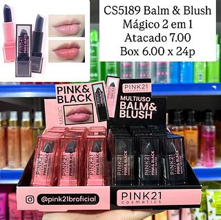 Lip Balm e Blush Mágico Pink & Black Pink 21