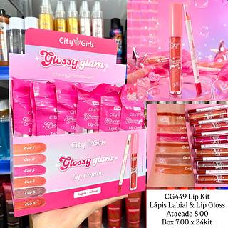 Lip Kit Lápis & e Lip Gloss Glossy Glam City Girls