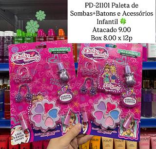 Paleta de Sombas+Batons e Acessórios Infantil Flor Little Beauty