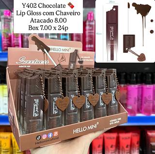 Lip Gloss com Chaveiro Chocolate Hello Mini