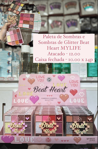 Paleta de Sombra e Glitter Mylife (somente avulso validade 10/2026)