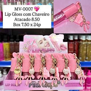 Lip Gloss Strawberry com Chaveiro Miss Victory