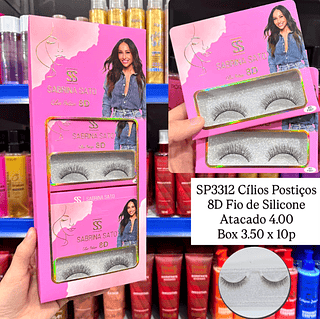 Cílios Postiços 8D Fio de Silicone Sabrina Sato