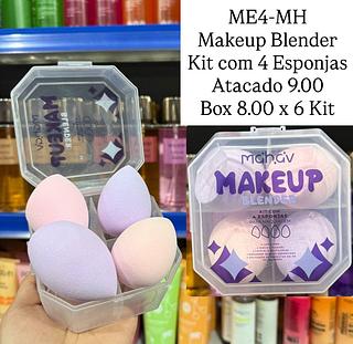 Kit com 4 Esponjas Makeup Blender Mahav