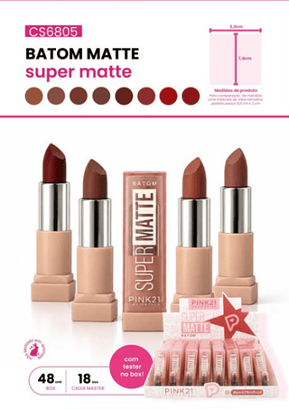 Batom Super Matte Pink 21