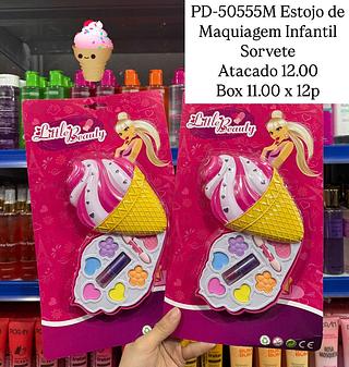 Estojo de Maquiagem Infantil Sorvete Little Beauty