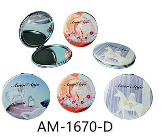 Espelho de Bolsa Duplo Redondo Unicórnio Amor Anjo