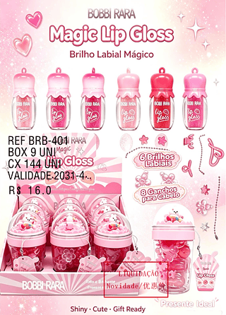 Kit com 6 Lip Gloss Bobbi Rara