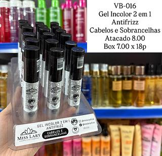 Gel Incolor 2 em 1 Antifrizz Cabelos e Sobrancelhas Miss Lary