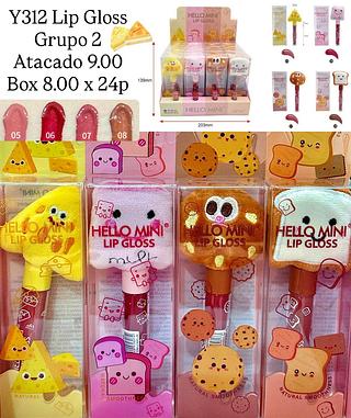 Lip Gloss com Pompom Hello Mini