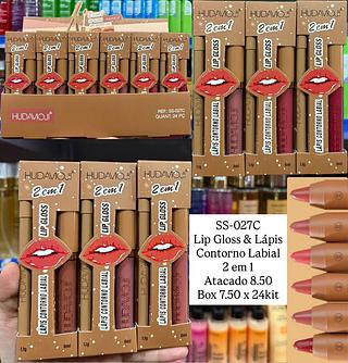 Lip Gloss & Lápis Labial 2 em 1 Hudamoji (somente avulso)