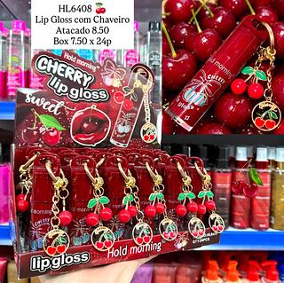 Lip Gloss Cereja com Chaveiro Morning