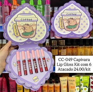 Kit com 6 Lip Gloss Capivara