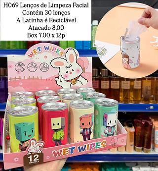 Lenços de Limpeza Facial com Chaveiro Wet Wipes