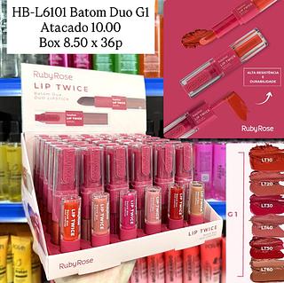 Batom Duo Lip Twice G1 Ruby Rose