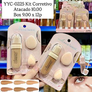 Kit Corretivo e Esponjas Yoyo Maquiamor