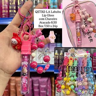Lip Gloss com Chaveiro Labubu Qearlya