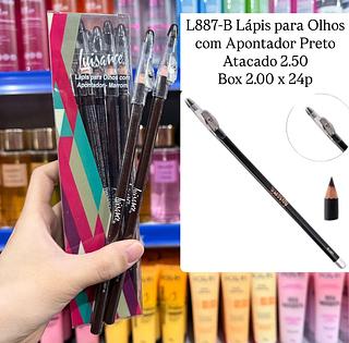 Lápis Para Olhos com Apontador Preto Luisance