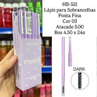 Lápis para Sobrancelhas Mood Ponta Fina Dark Cor 03 Ruby Rose