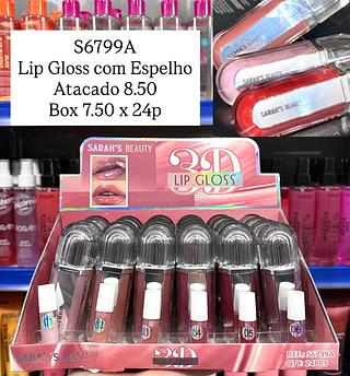 Lip Gloss Volumoso com Espelho Sarah's Beauty
