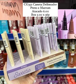 Caneta Delineador Preto e Marrom Sweetie City Girls