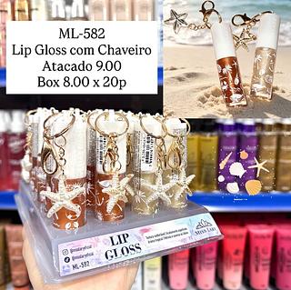 Lip Gloss Oceano com Chaveiro Miss Lary