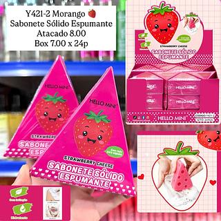 Sabonete Sólido Espumante Peach Cheese Morango Hello Mini
