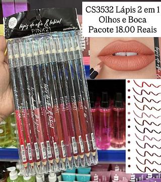 Lápis 2 em 1 Olhos e Boca Pink 21
