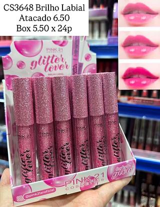 Lip Gloss Mágico com Glitter Pink 21
