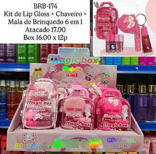 Kit Lip Gloss Chaveiro + Mala de Brinquedo Bobbi Rara