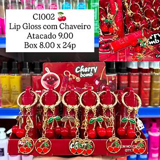 Lip Gloss com Chaveiro Cherry Bomb