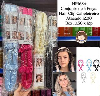 Conjunto de 4 Peças Hair Clip Cabeleireiro Hello Mini