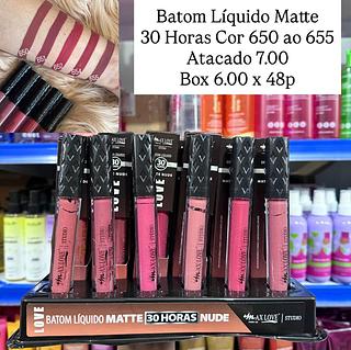 Batom Líquido Matte 30 Horas Nude Cor 650 ao 655 Max Love