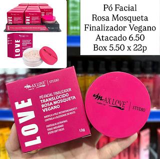 Pó Facial Rosa Mosqueta Finalizador Vegano Max Love